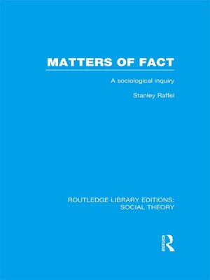 cover image of Matters of Fact (RLE Social Theory)